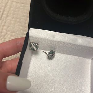 David Yurman Cable Wrap Stud Earrings with Prasiolite and Pavé Diamonds